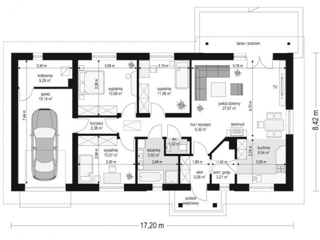 Wolnostojący 115 m2 działka 800m2 Borowa Góra