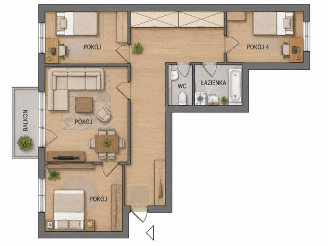 Lux !!65 m² !4 pokoje !Balkon ! Cenrum!
